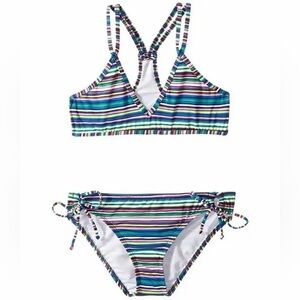 Printed Sport Bra Set Big Kids Multi Color Stripe Size 7 Ella Moss Swim Bikini